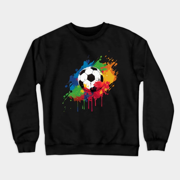 Soccer Ball with Paint Splash Design for Soccer Fans and Players Crewneck Sweatshirt by Pine Hill Goods